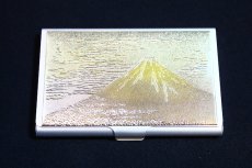画像1: 彫金　名刺ケース【富士山】 (1)